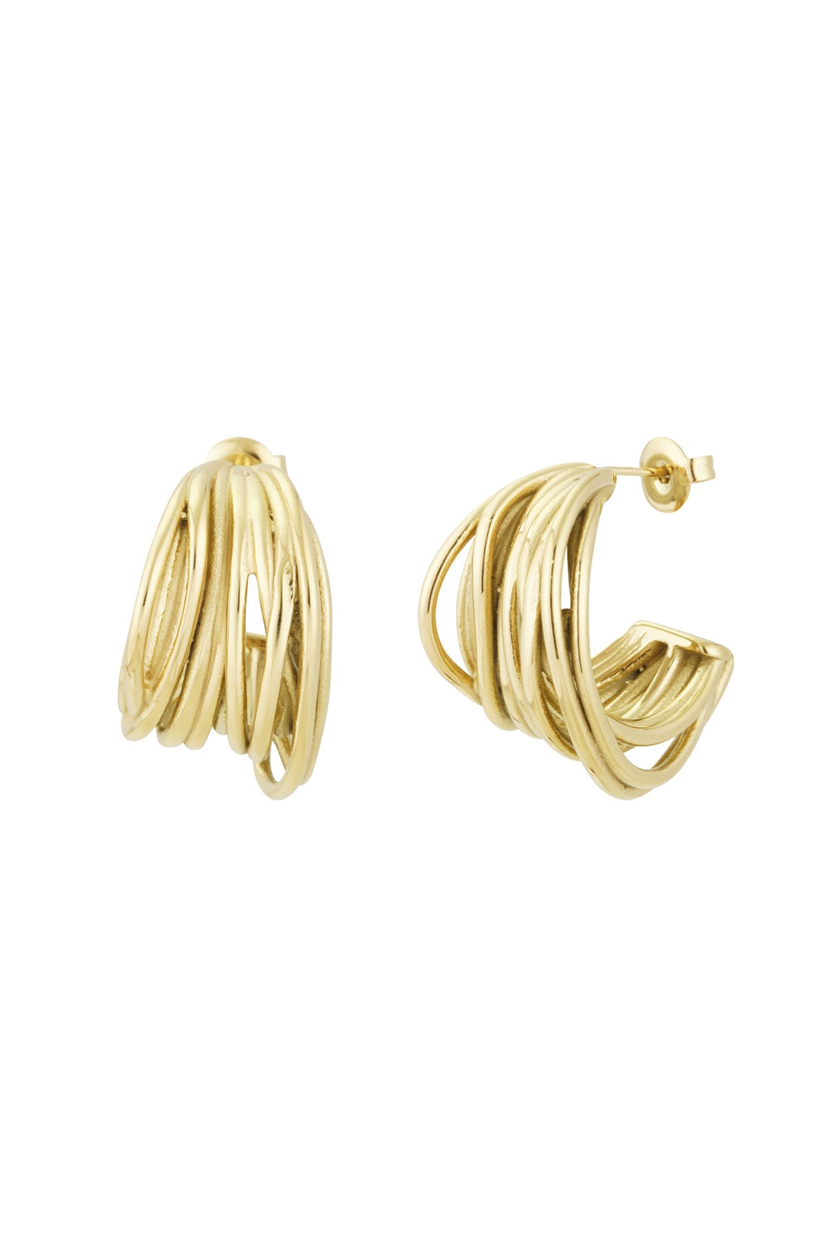 damen ringohrringe classic | edelstahl | goldfarbe