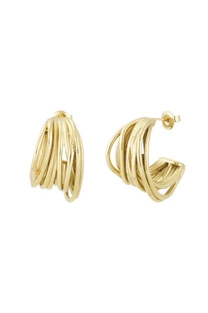Damen Ringohrringe Classic | Edelstahl | Goldfarbe