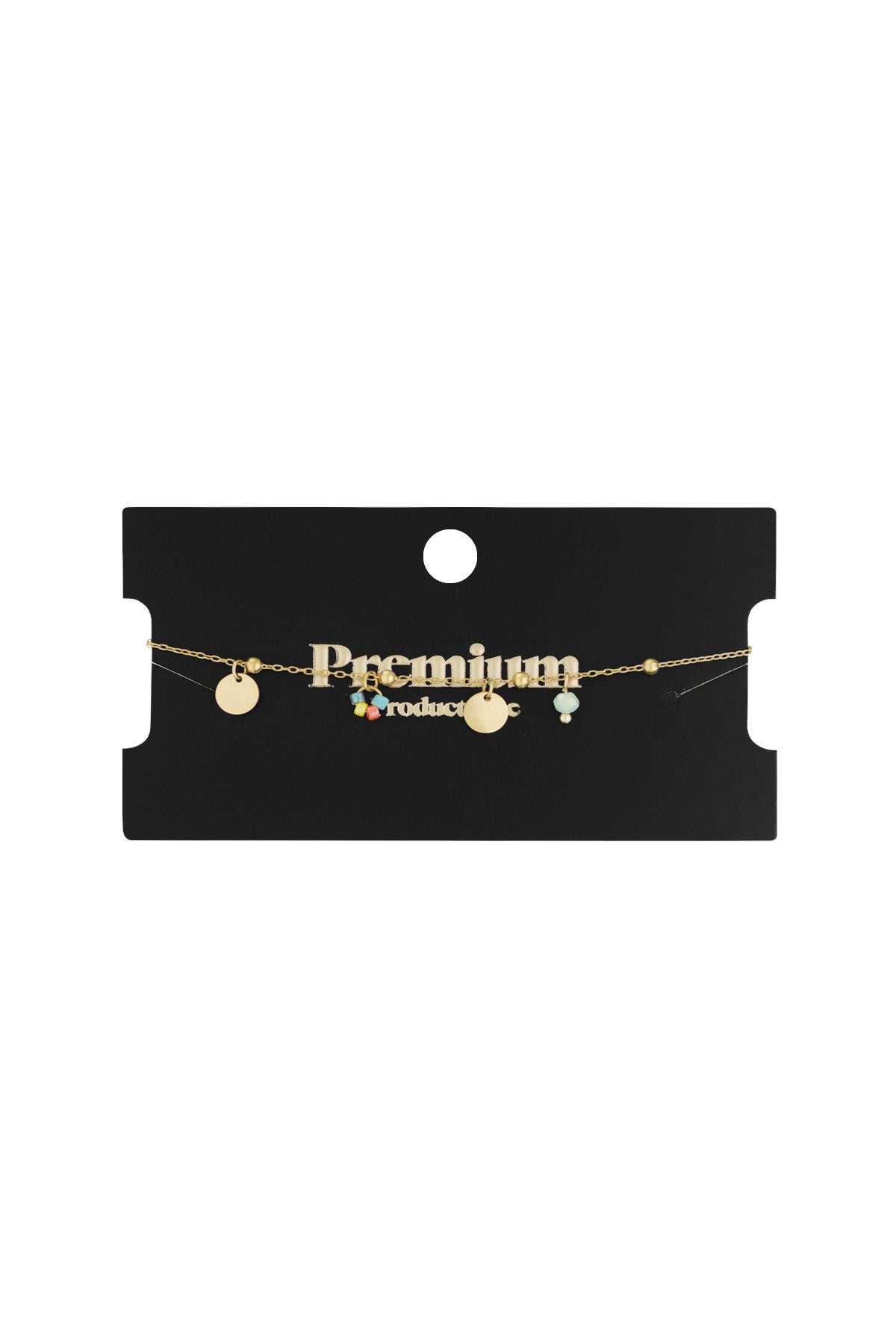 armband mit farbigen pop-münzen – farbe gold