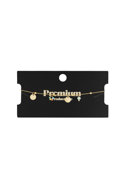 Armband mit farbigen Pop-Münzen – Farbe Gold