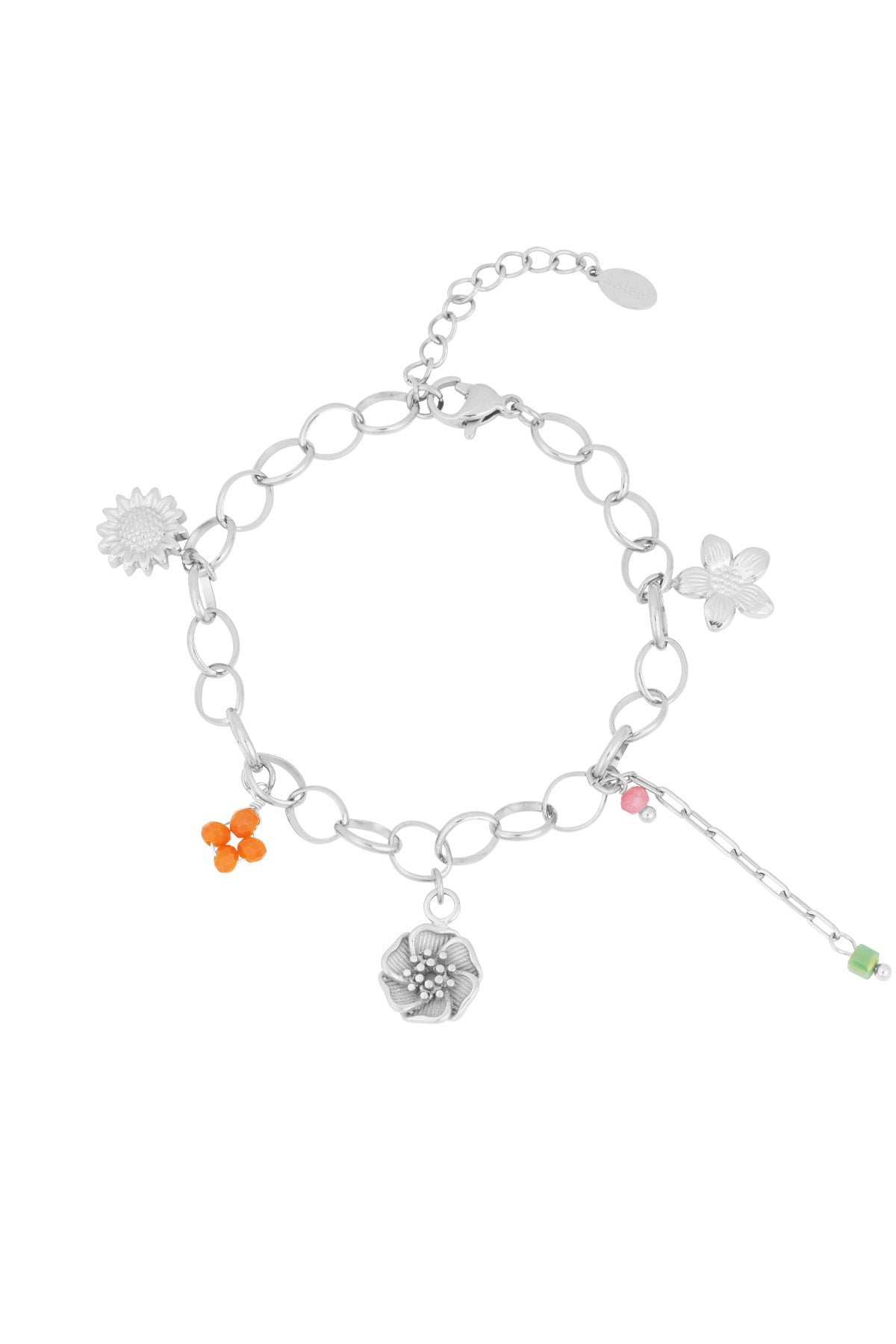 charm-armband blumenstrich - goldfarben
