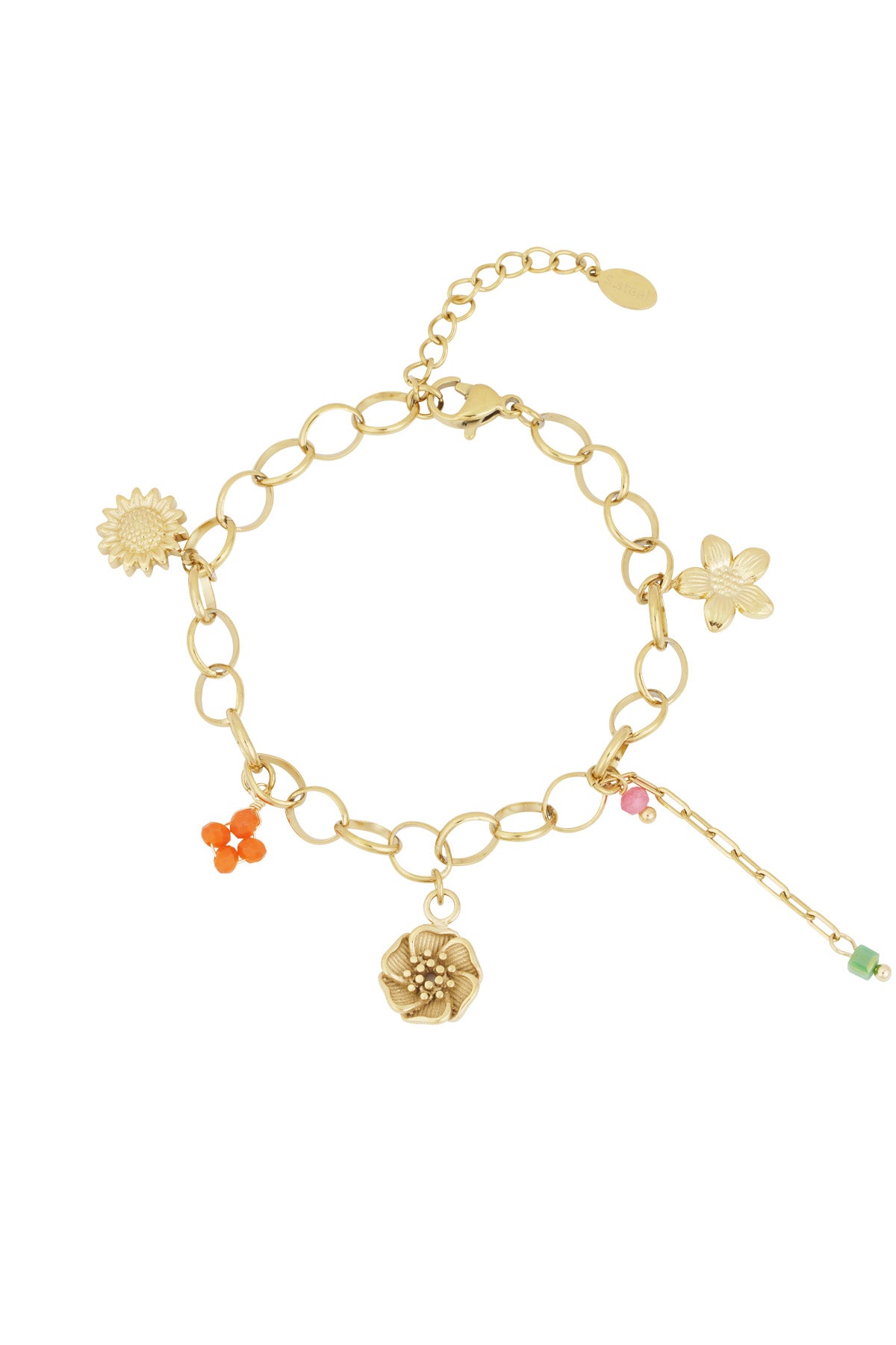 Charm-Armband Blumenstrich - Goldfarben