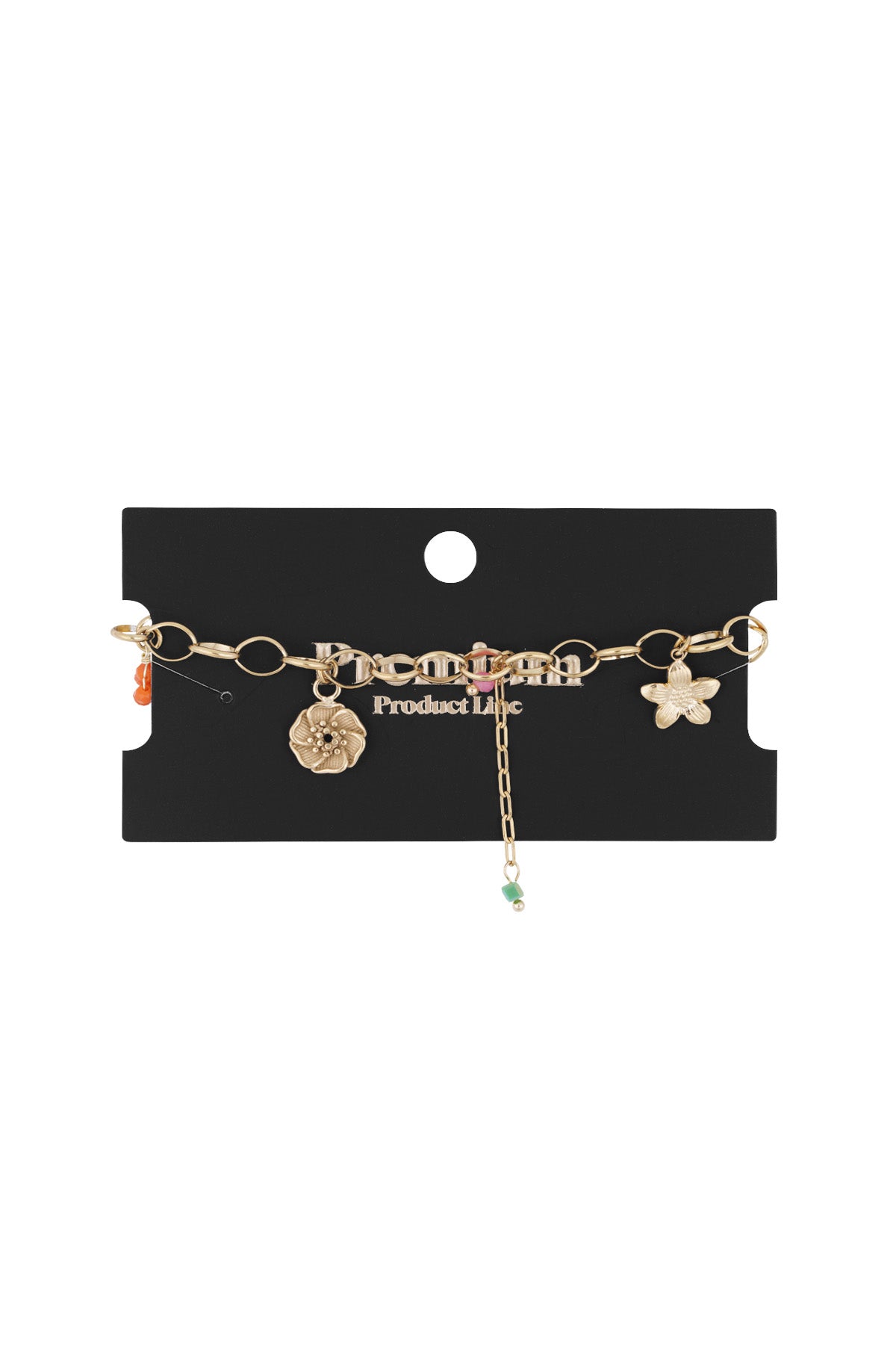 charm-armband blumenstrich - goldfarben