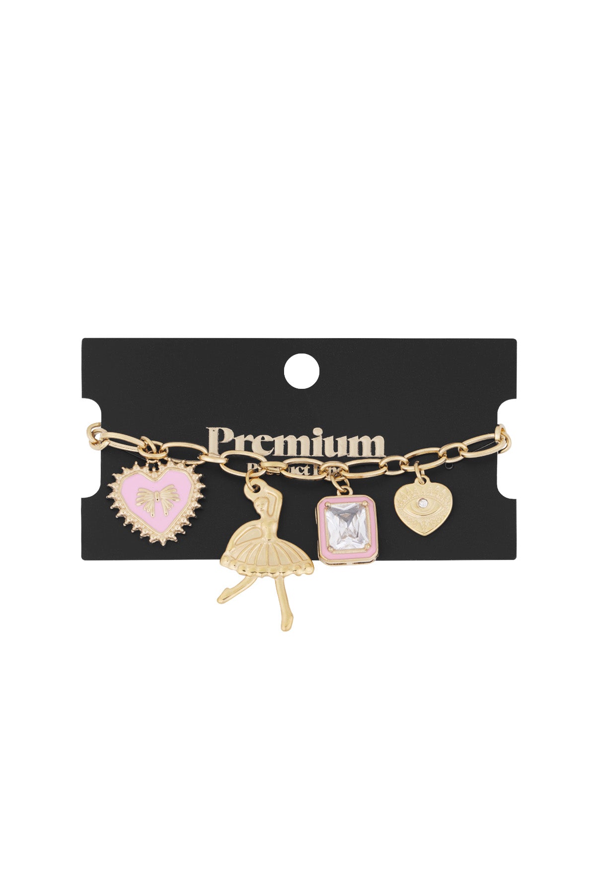 charm-armband bunte tänzerin - goldfarben