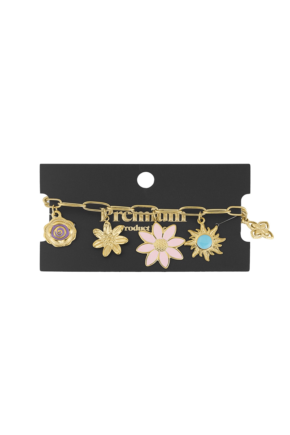charm-armband bloom & blink - goldfarben