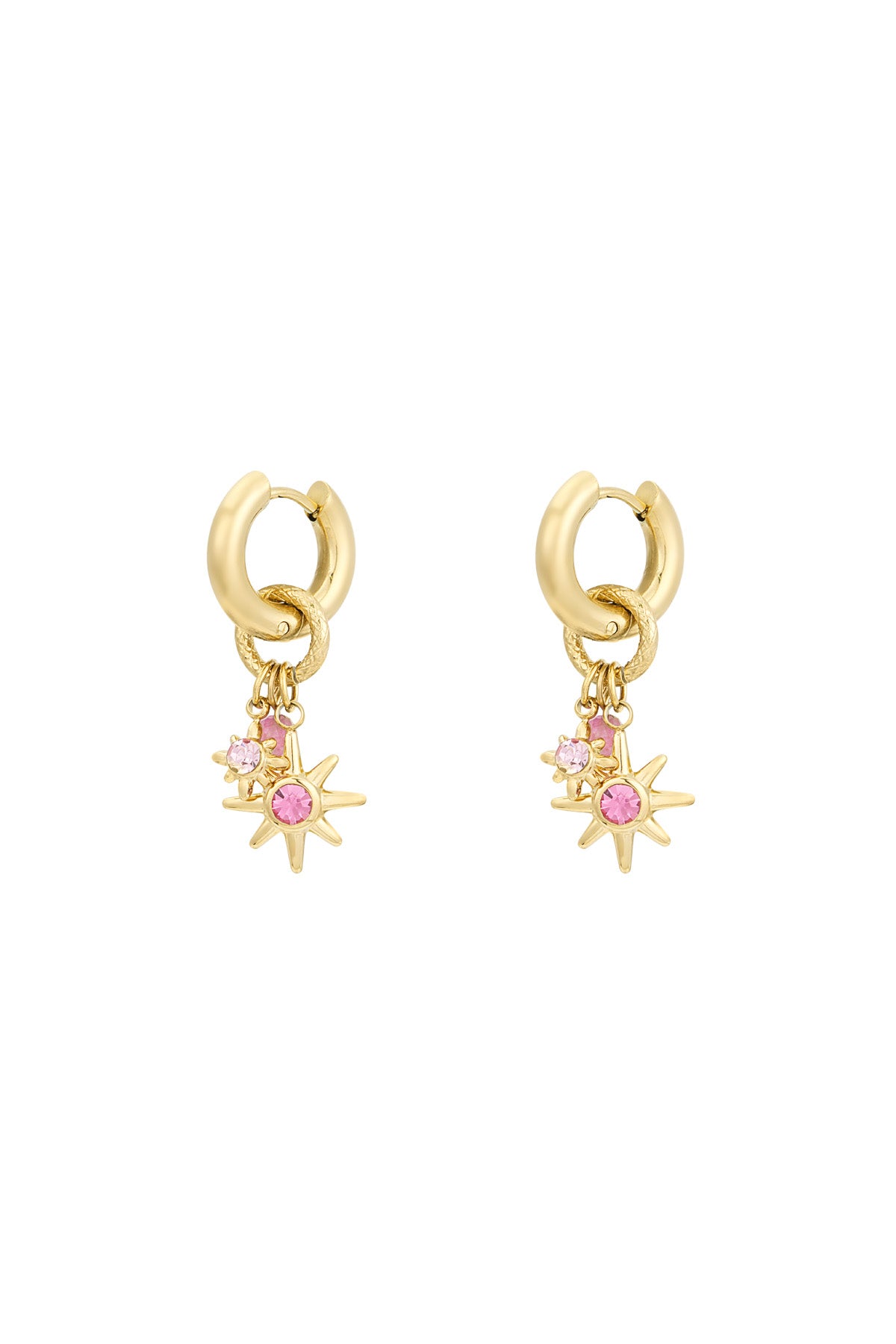 Ohrringe rosa Sternenlicht - Goldfarben