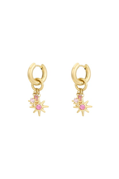 Ohrringe rosa Sternenlicht - Goldfarben