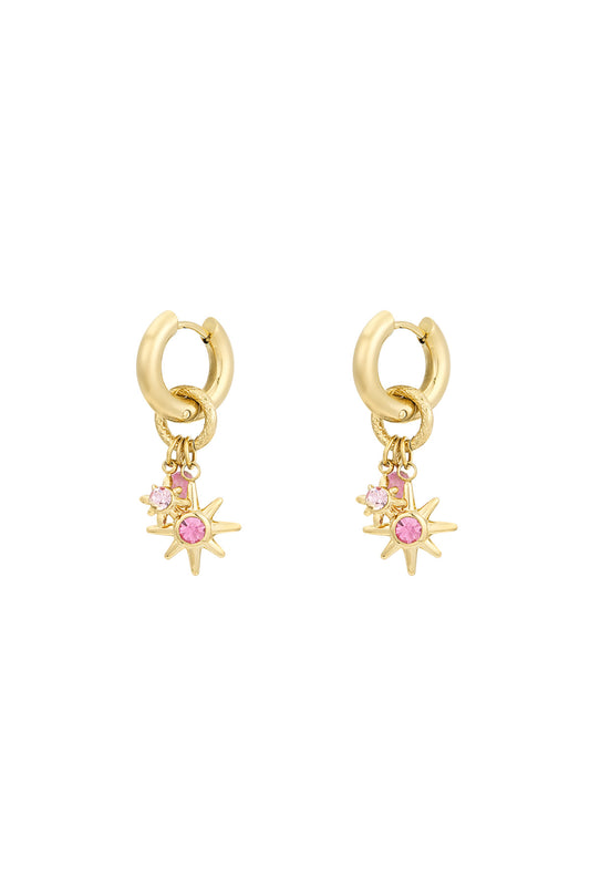 Ohrringe rosa Sternenlicht - Goldfarben