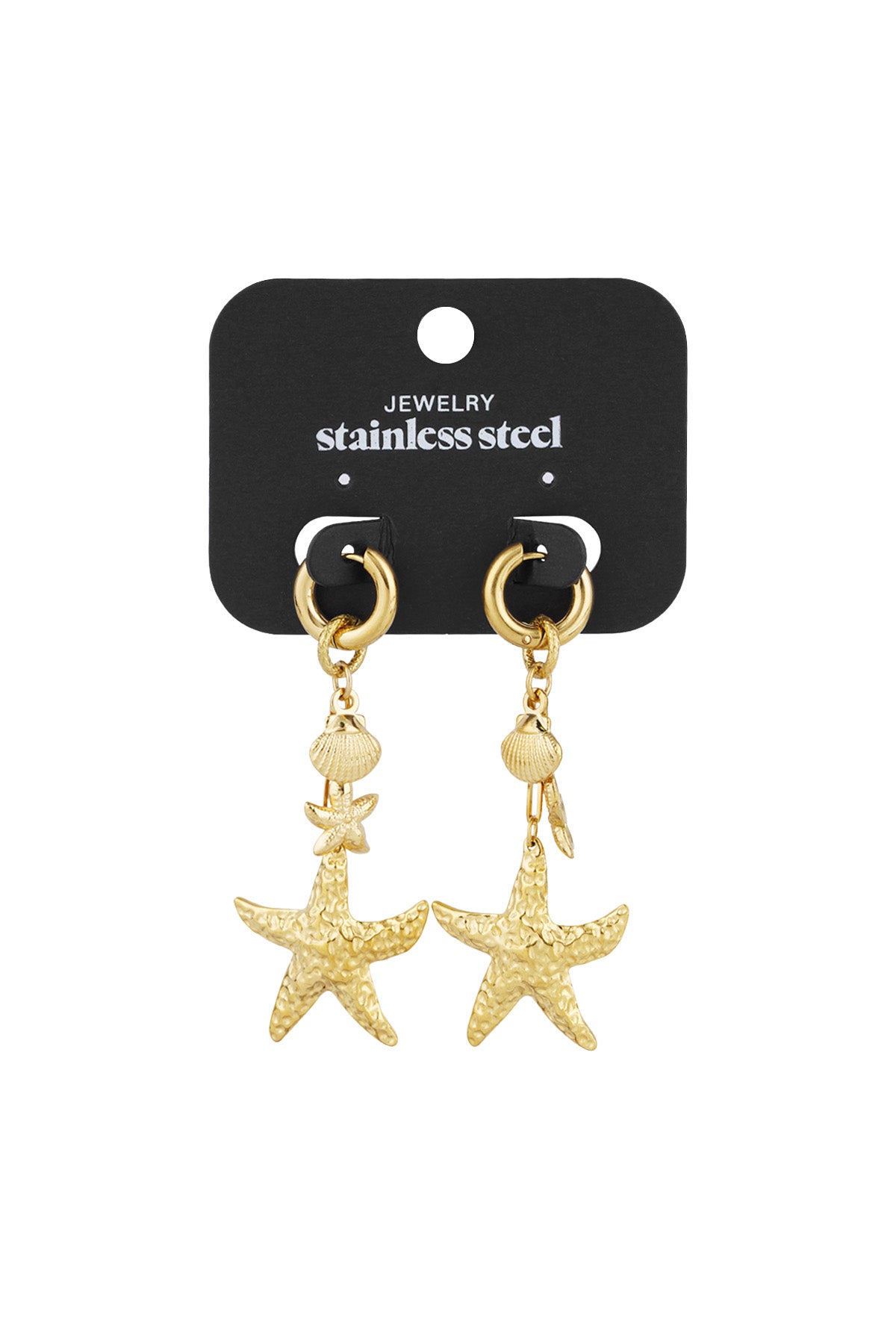 Damen Ohrringe Seestern Muscheln | Edelstahl | Goldfarbe & Silberfarbe