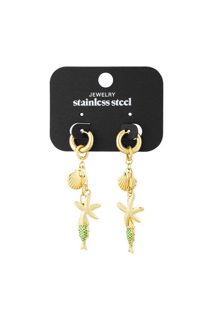 Damen Ohrringe Meereswelt Emaille | Edelstahl | Gold & Silber