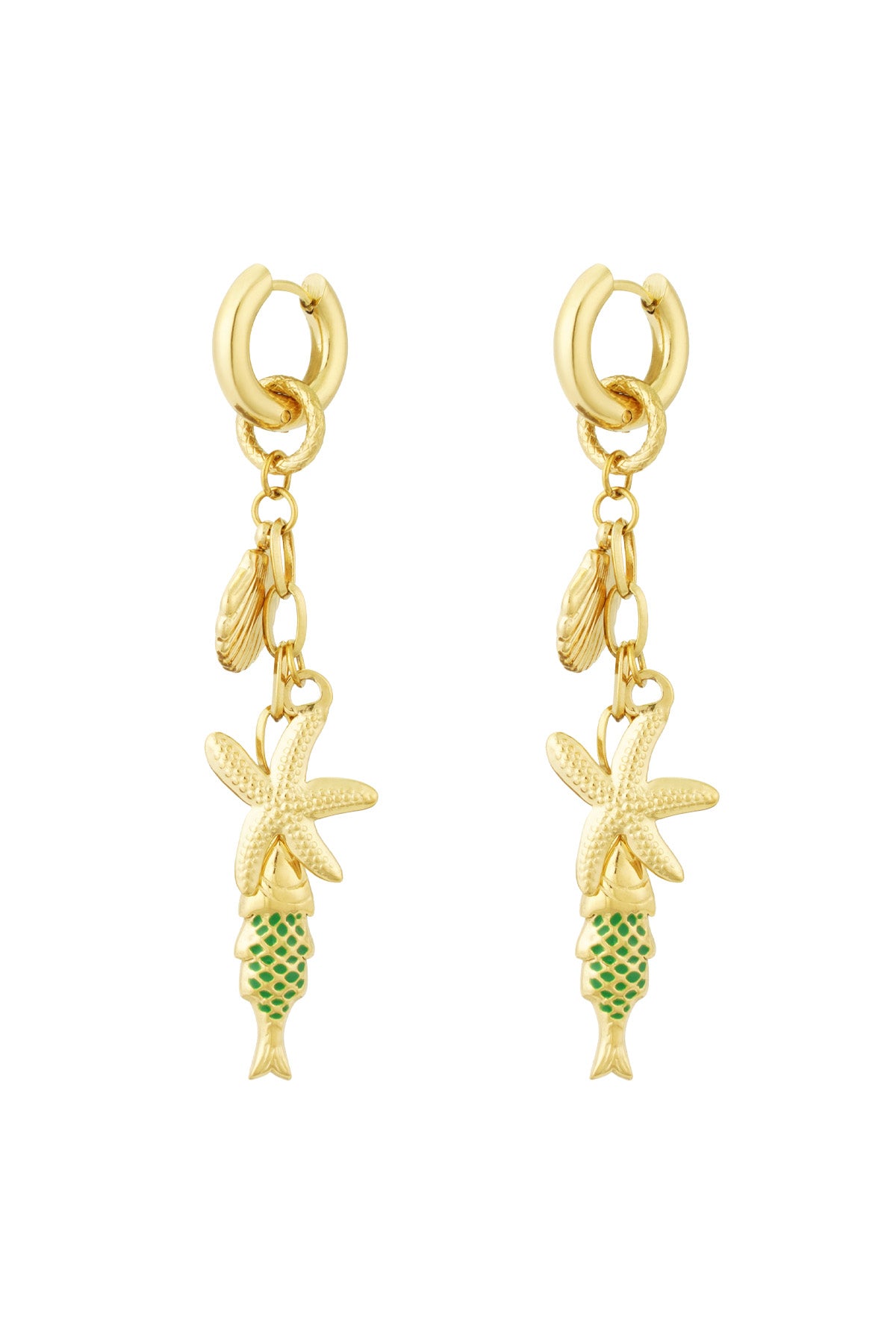 damen ohrringe meereswelt emaille | edelstahl | gold & silber