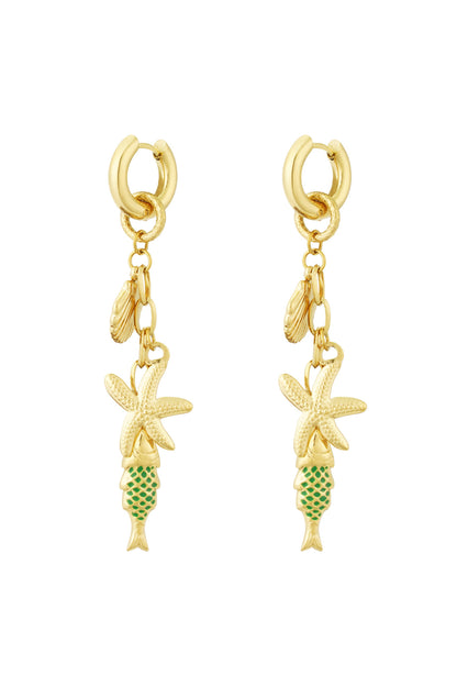 Damen Ohrringe Meereswelt Emaille | Edelstahl | Gold & Silber
