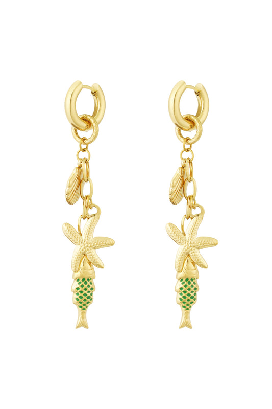 Damen Ohrringe Meereswelt Emaille | Edelstahl | Gold & Silber