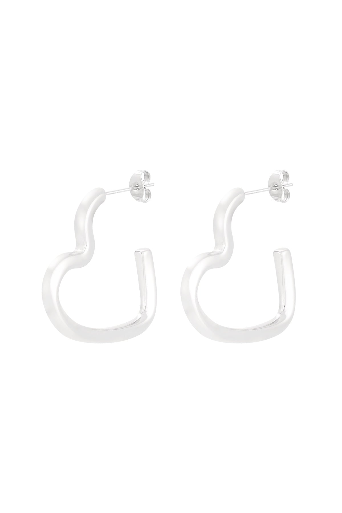 Damen Herzohrringe Offen | Edelstahl | Gold & Silber