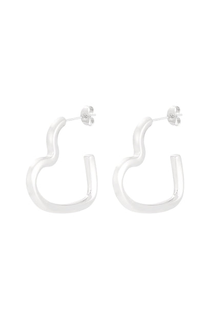 Damen Herzohrringe Offen | Edelstahl | Gold & Silber