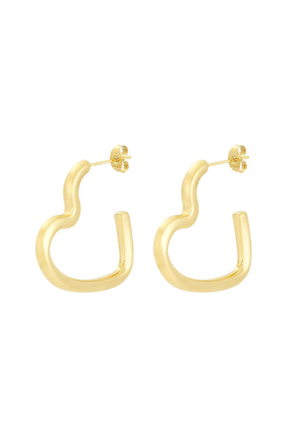 Damen Herzohrringe Offen | Edelstahl | Gold & Silber