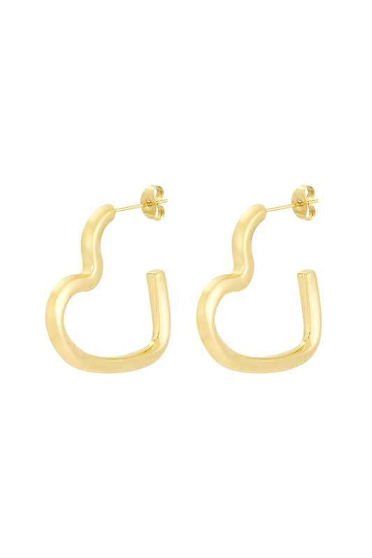 Damen Herzohrringe Offen | Edelstahl | Gold & Silber