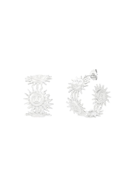 Damen Ohrringe Goldene Strahlen | Edelstahl | Gold & Silber