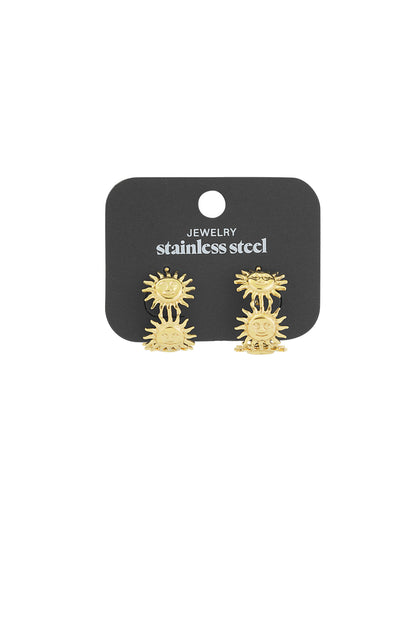 Damen Ohrringe Goldene Strahlen | Edelstahl | Gold & Silber