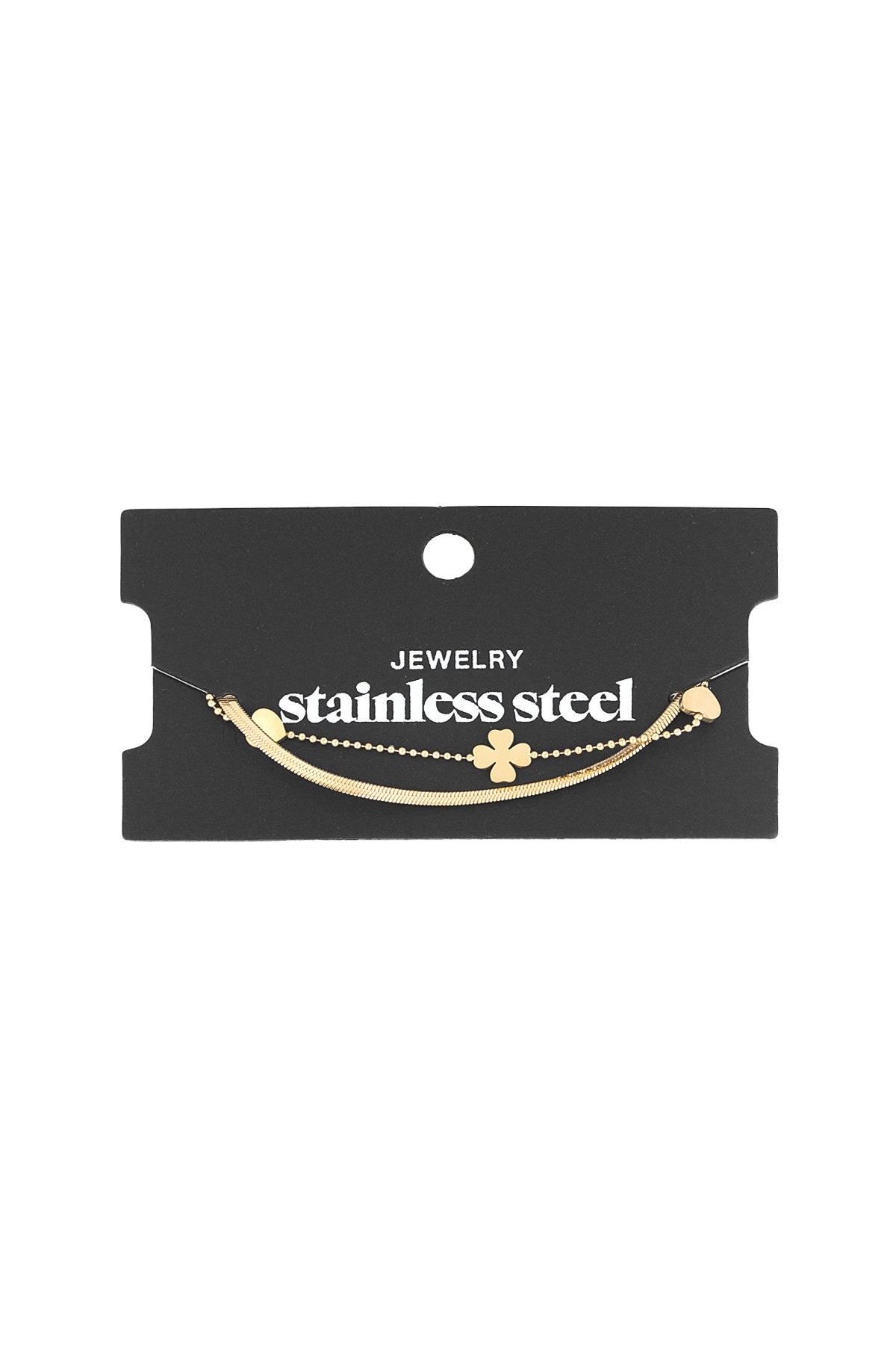 armband kleeblatt herz - goldfarben