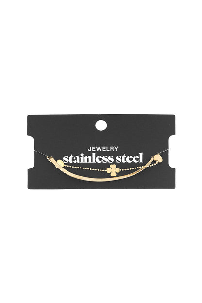 Armband Kleeblatt Herz - Goldfarben