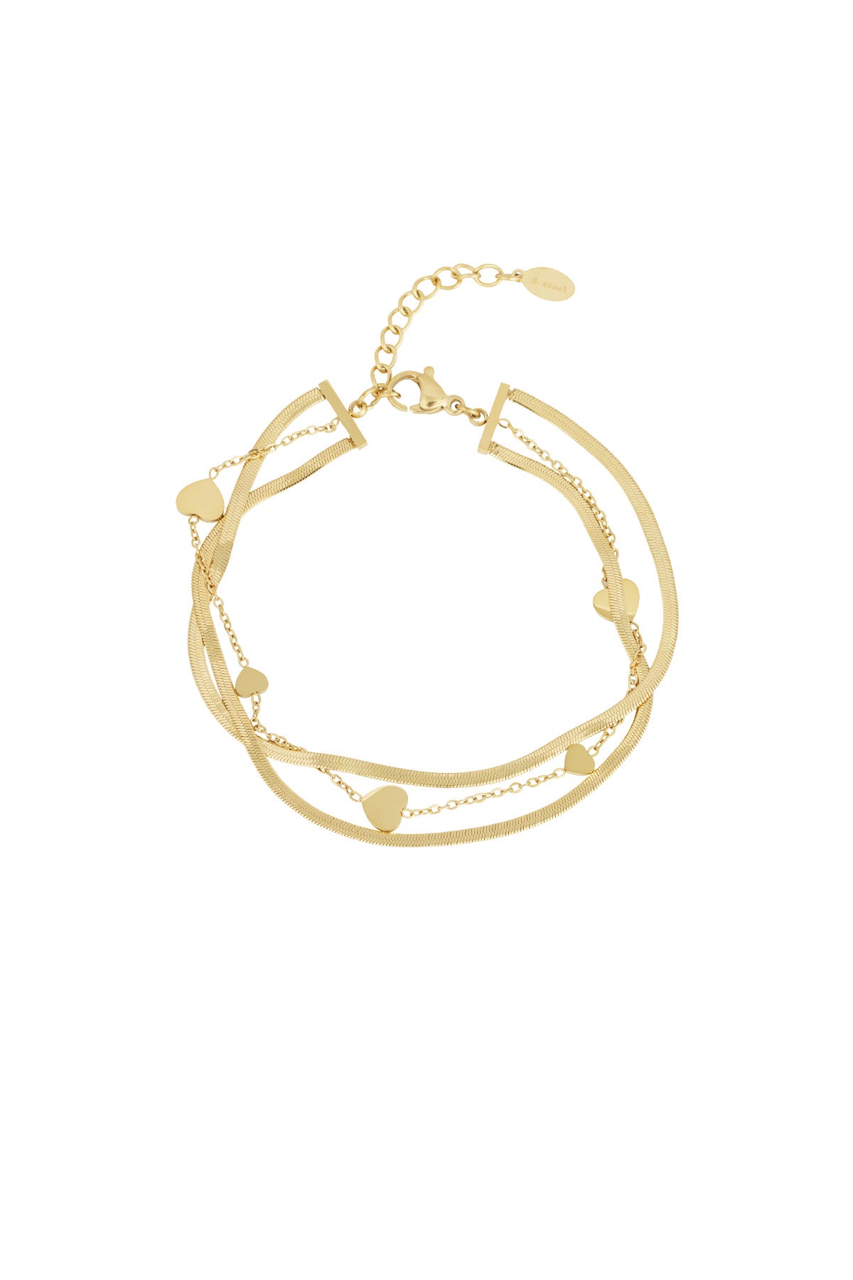 love love love armband - goldfarben