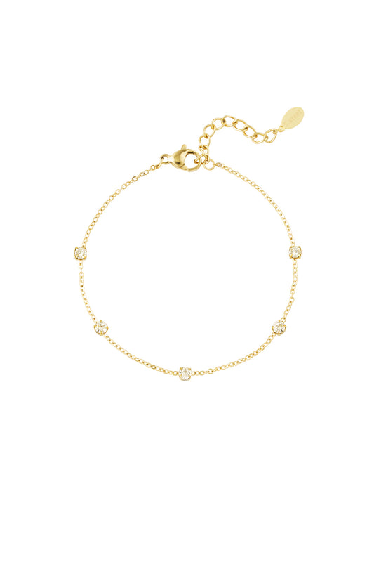 Diamant-Flüsterarmband - Goldfarben