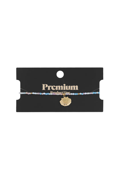 Buntes Muschelarmband - Blaugold