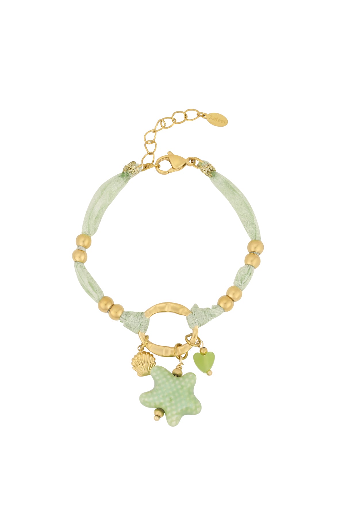 sternenarmband - grün & gold
