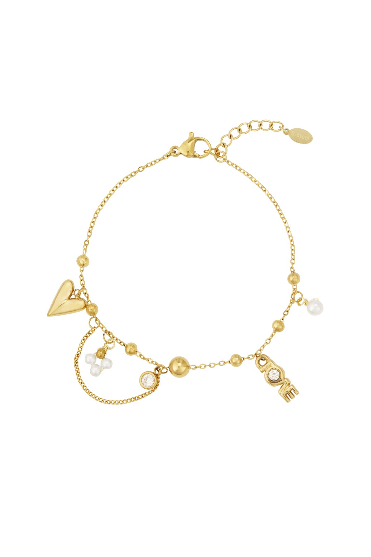 verbundenes liebesarmband - goldfarben