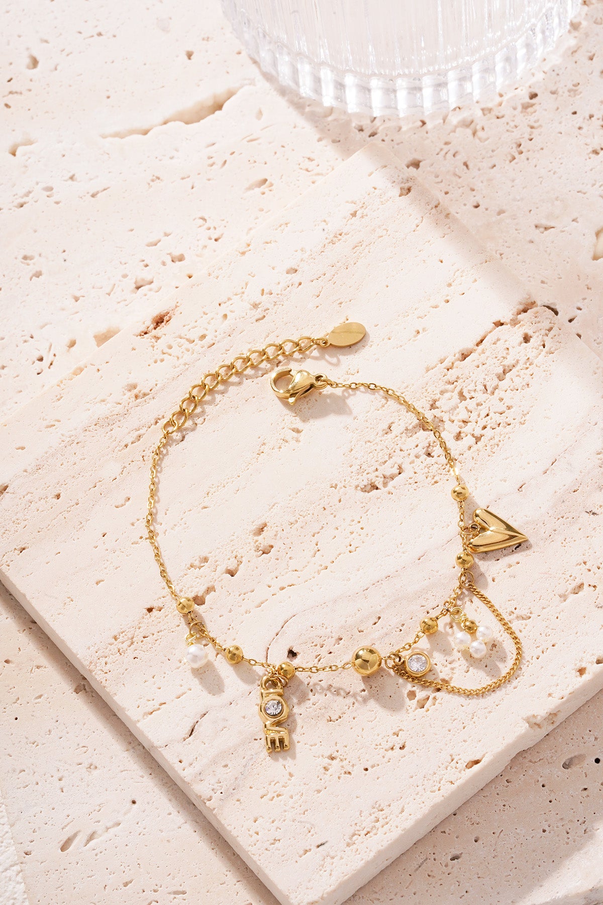 Verbundenes Liebesarmband - Goldfarben
