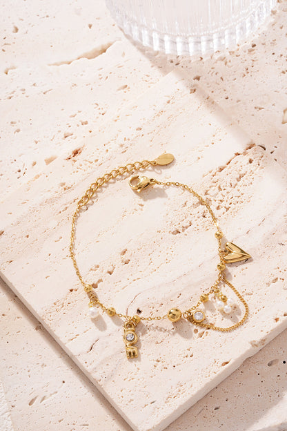 Verbundenes Liebesarmband - Goldfarben