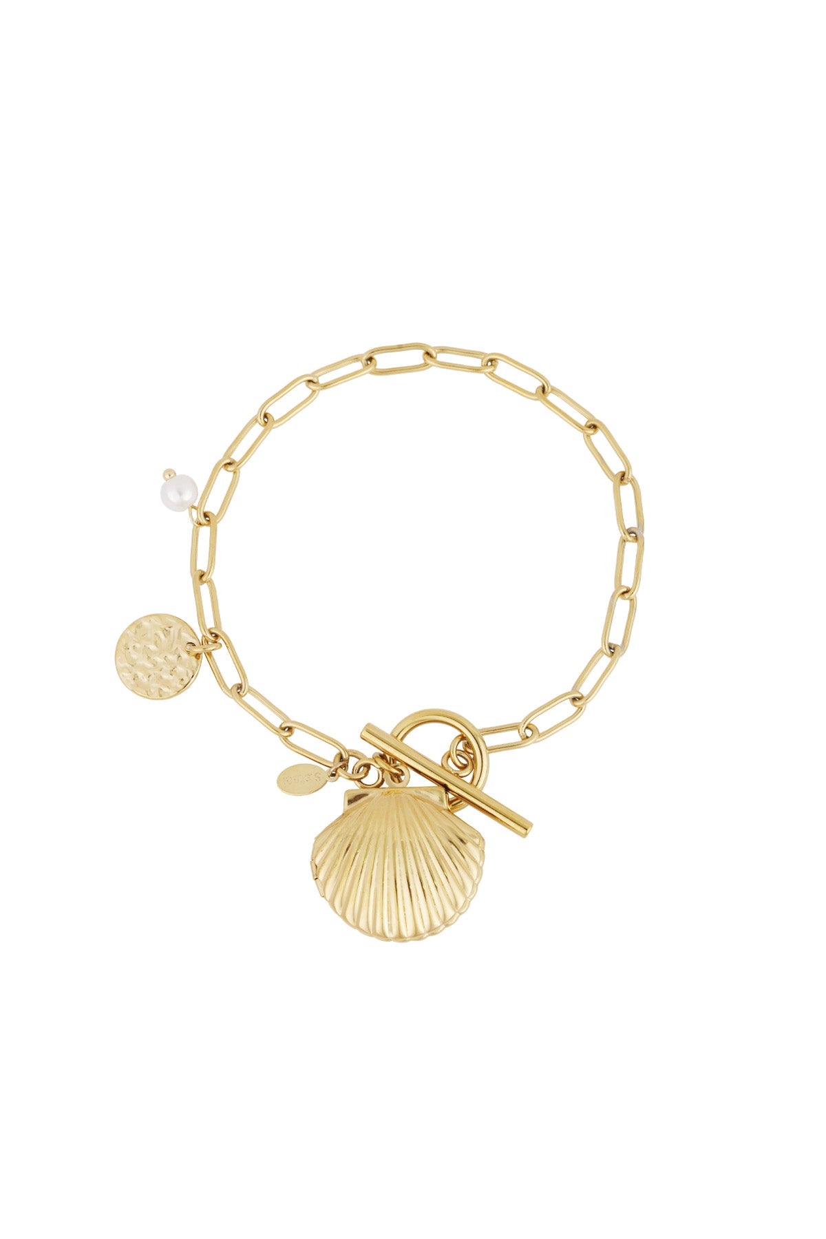 armband mit muschelanhänger - goldfarben