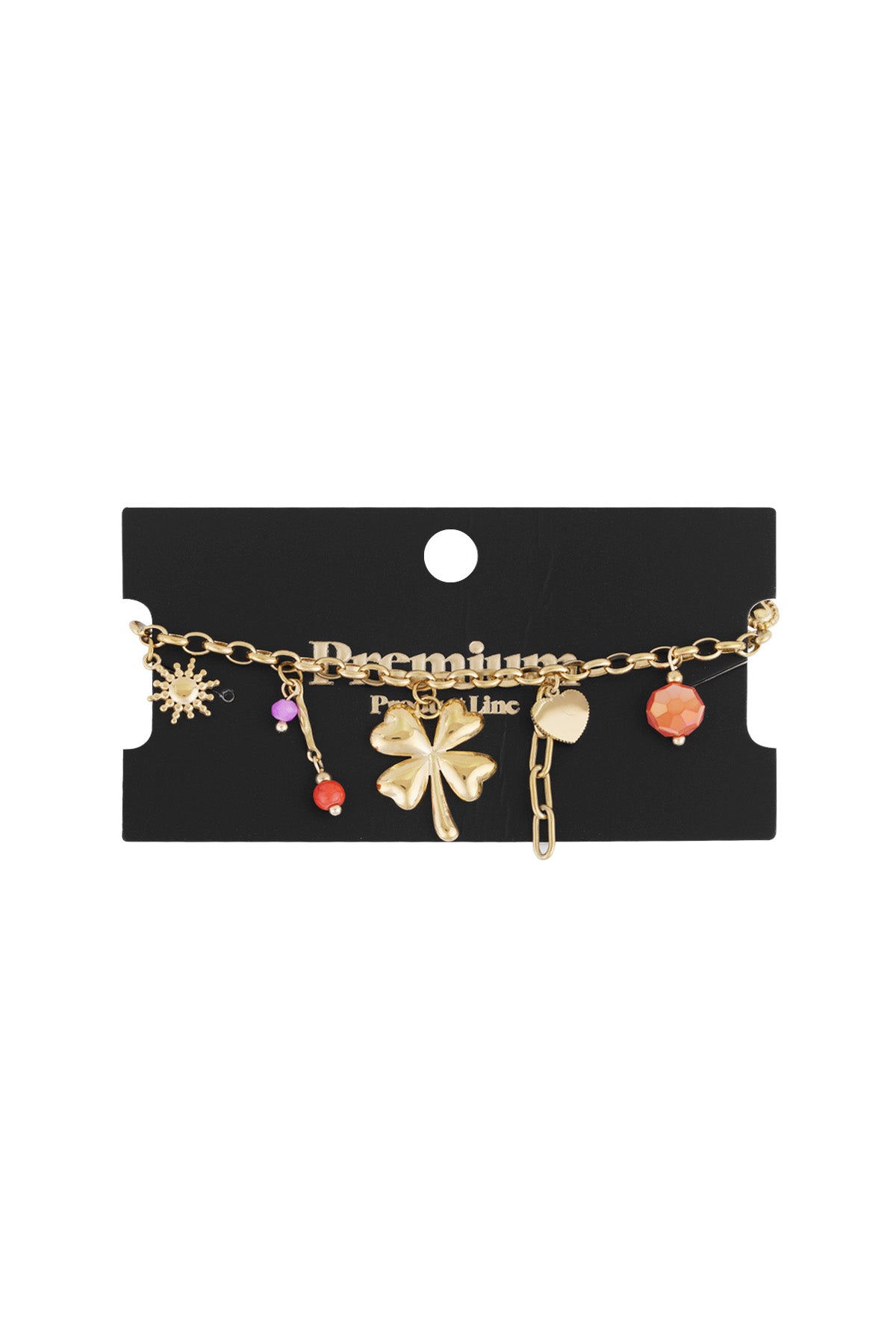 armband mit glücksbringer, baby - farbe gold