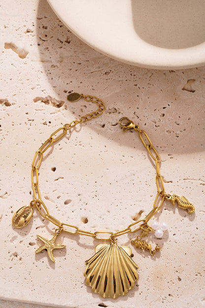 Großes Beachy-Armband – Goldfarben
