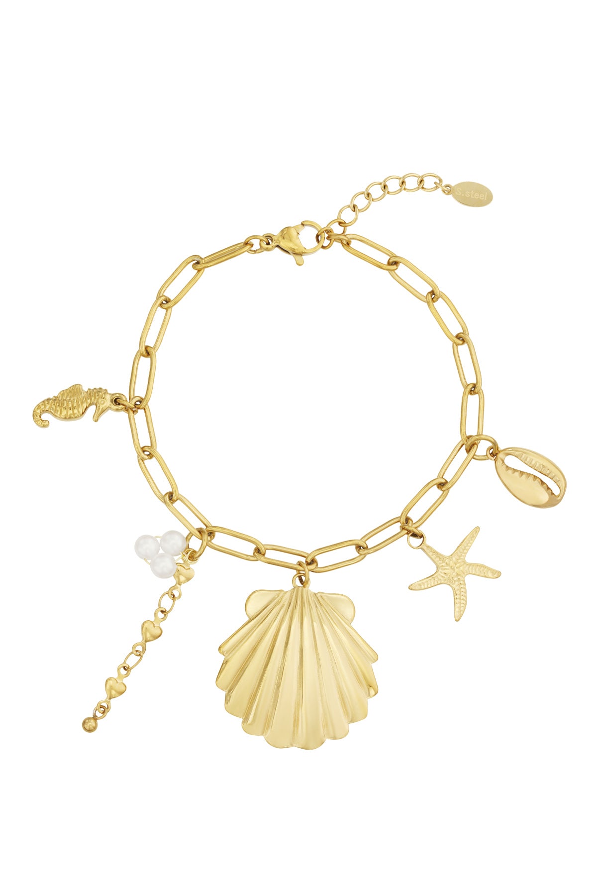 großes beachy-armband – goldfarben