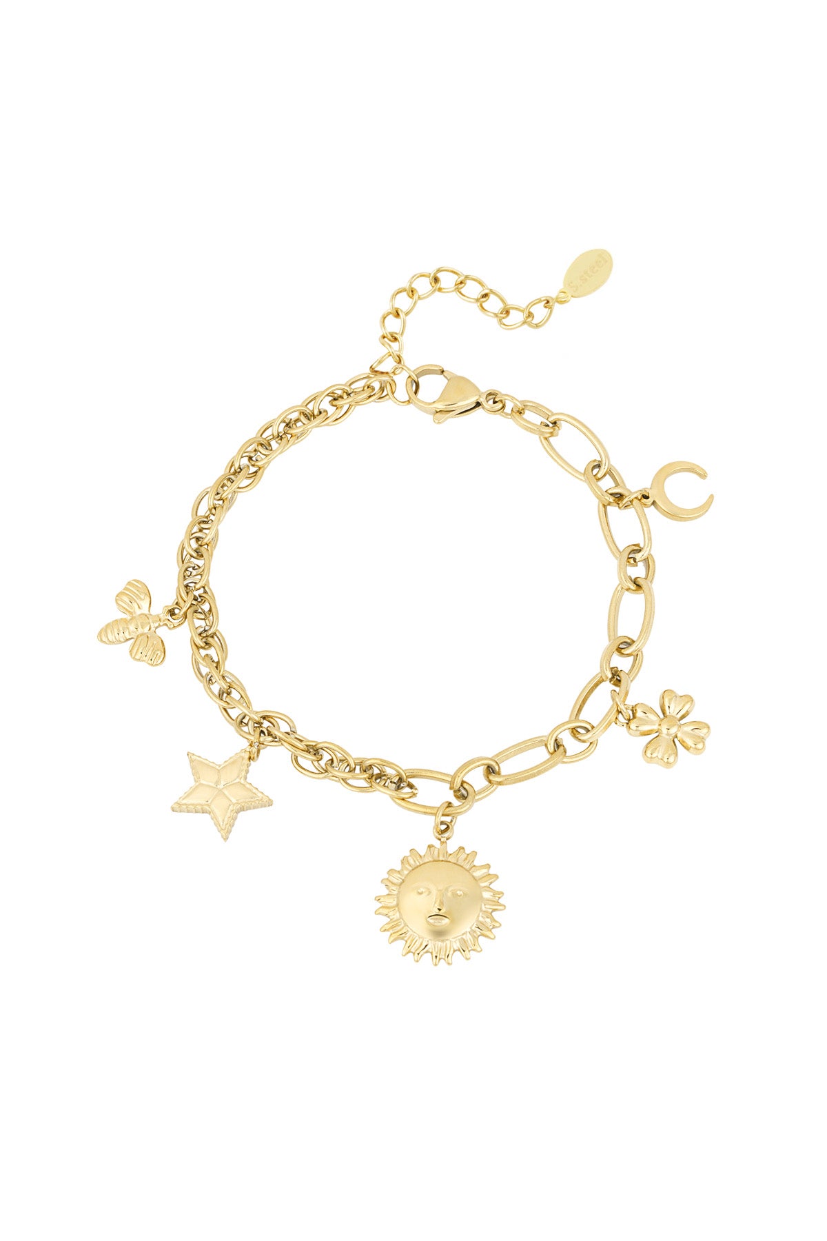 armband mit himmlischen anhängern - goldfarben