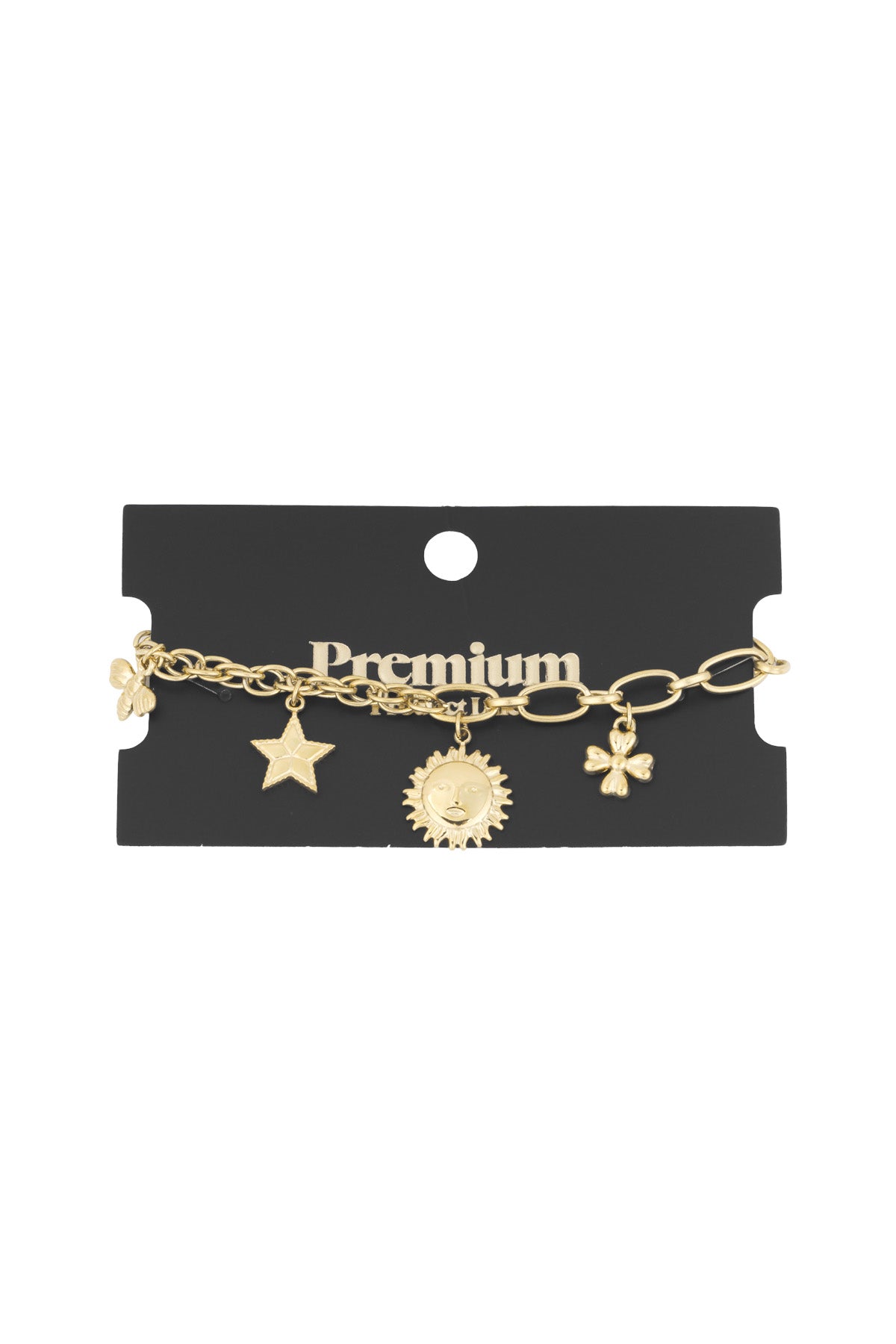 armband mit himmlischen anhängern - goldfarben