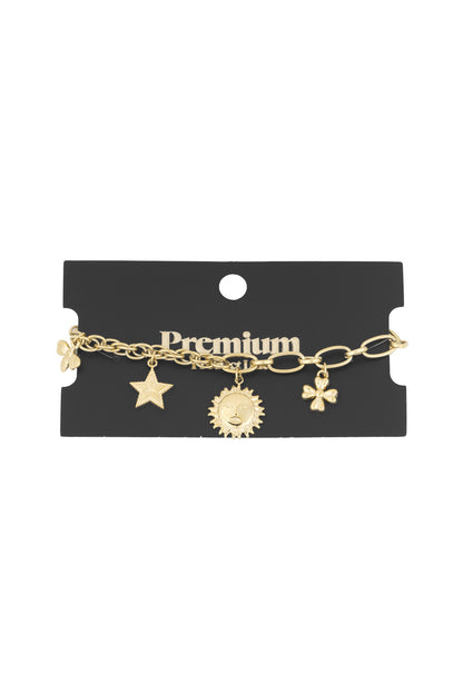 Armband mit himmlischen Anhängern - Goldfarben