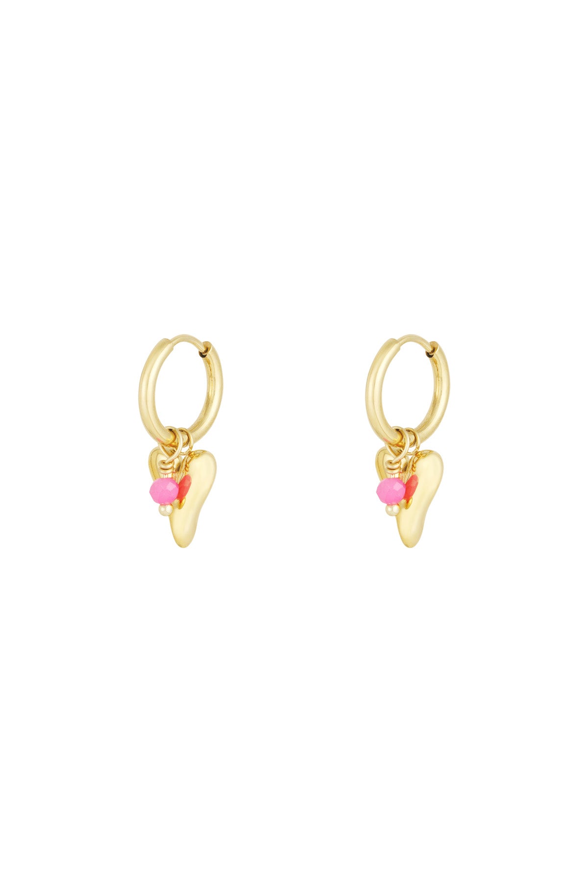 Damen Herzohrringe Pastell | Edelstahl 304S | Rosa