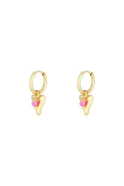 Damen Herzohrringe Pastell | Edelstahl 304S | Rosa