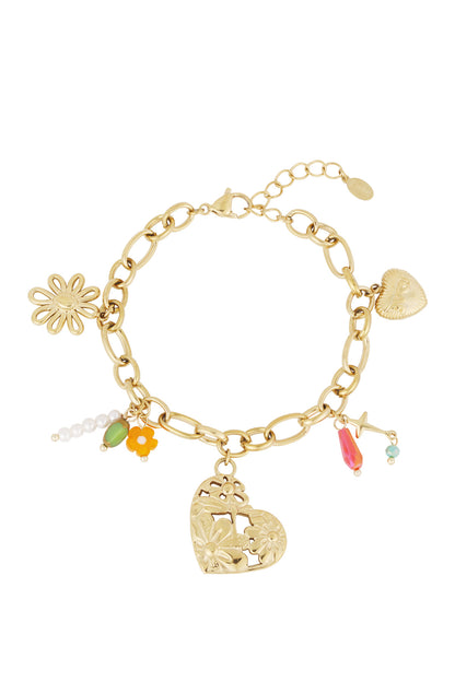 gliederarmband mit großen charms 