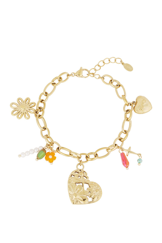 gliederarmband mit großen charms 