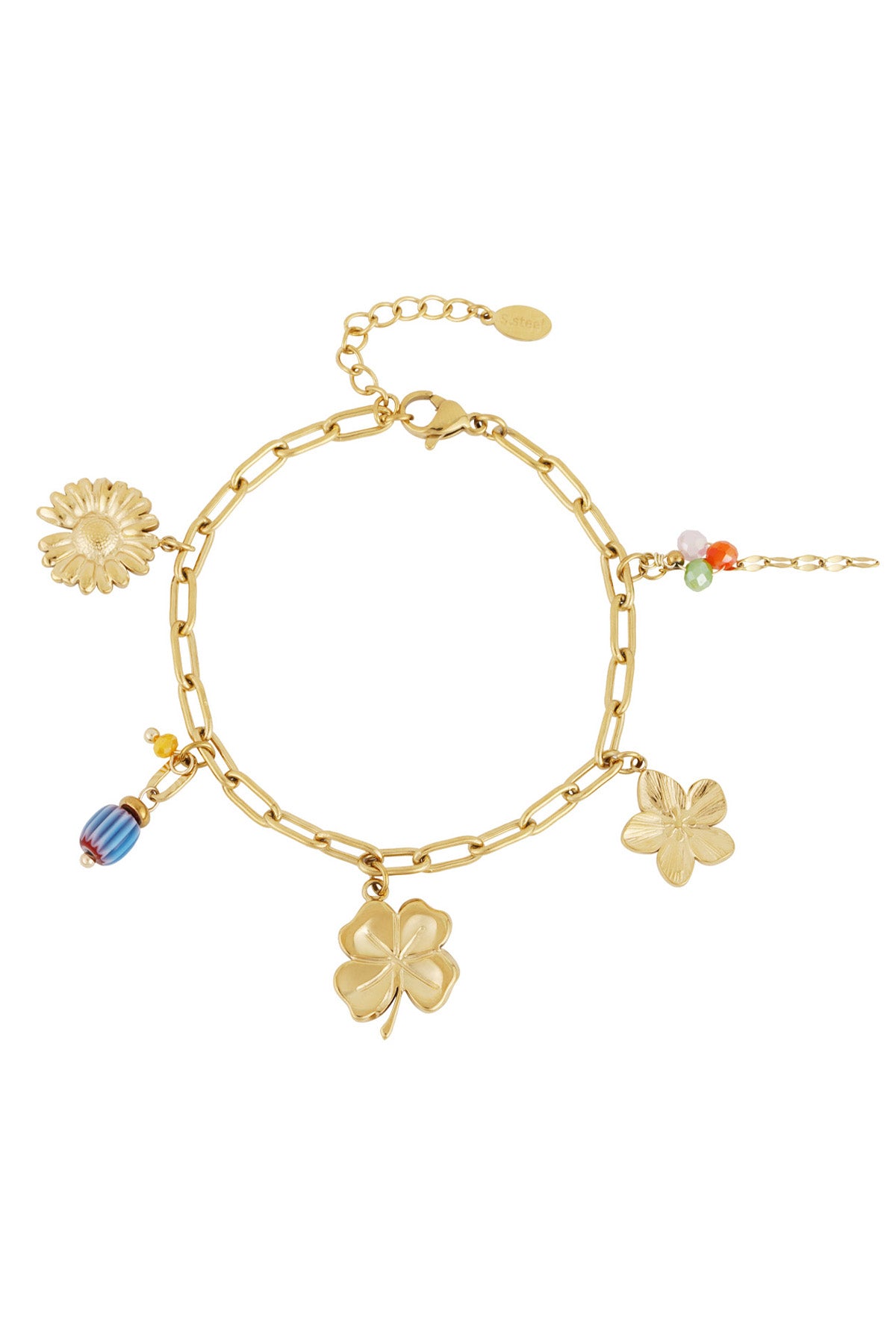 blumenarmband - goldfarben