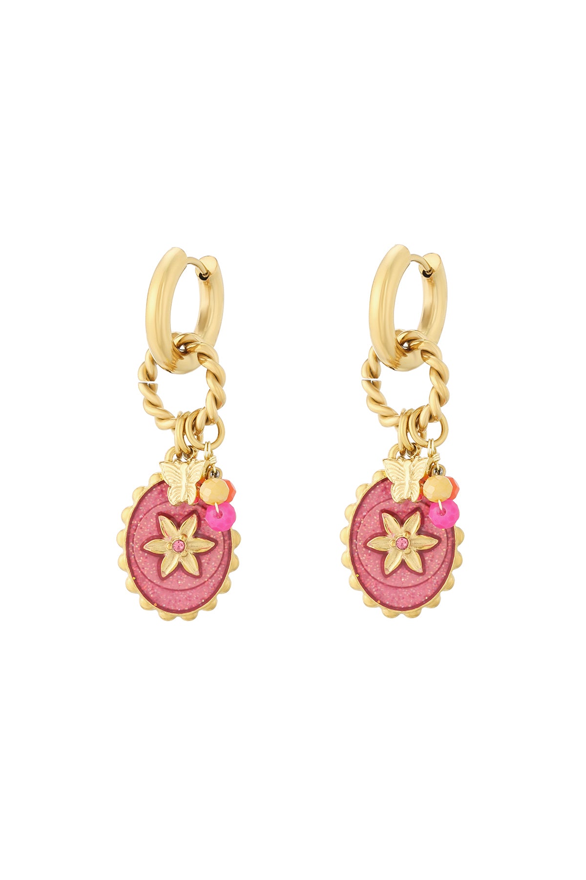 damen ohrringe stardust hochglanz | edelstahl 304s | goldfarbe