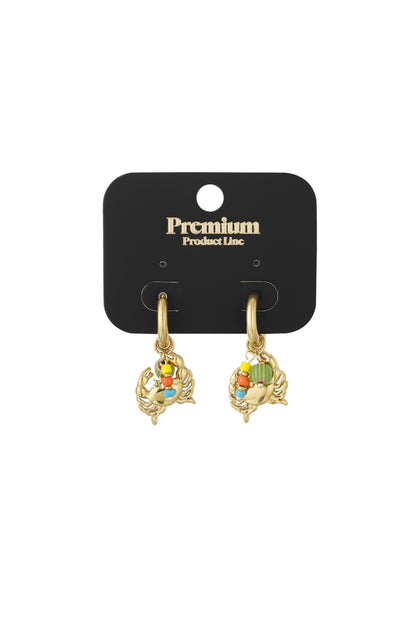 Damen Ohrringe Krabbe 14K Marine | Edelstahl vergoldet | Goldfarbe