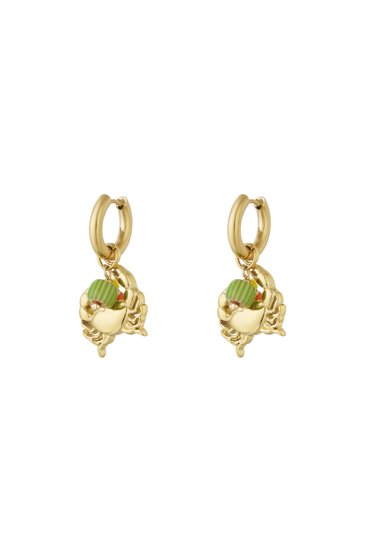 damen ohrringe krabbe 14k marine | edelstahl vergoldet | goldfarbe