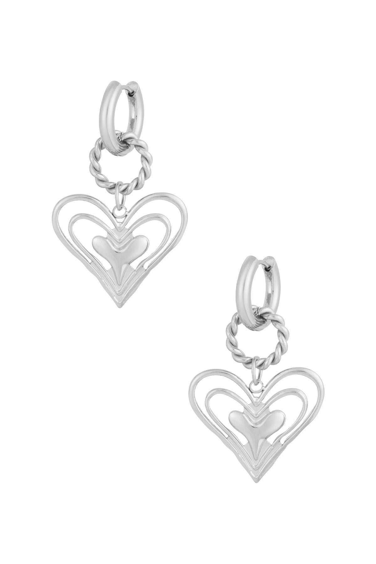 Damen Ohrringe What's Love Herz | Edelstahl 304S | Gold & Silber