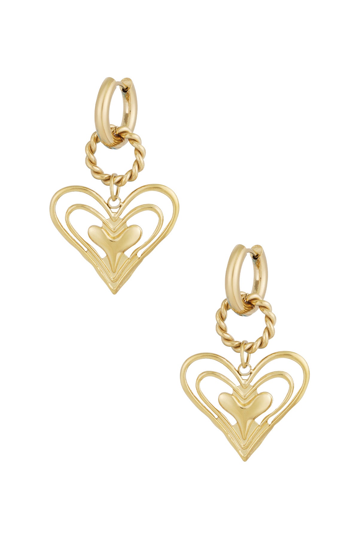 damen ohrringe what's love herz | edelstahl 304s | gold & silber
