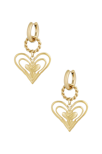 Damen Ohrringe What's Love Herz | Edelstahl 304S | Gold & Silber